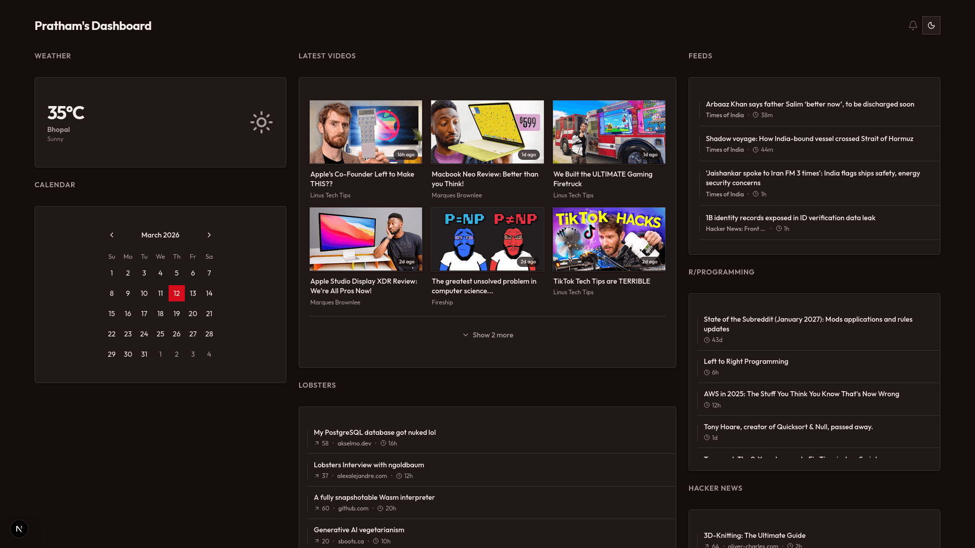 Hati dashboard screenshot